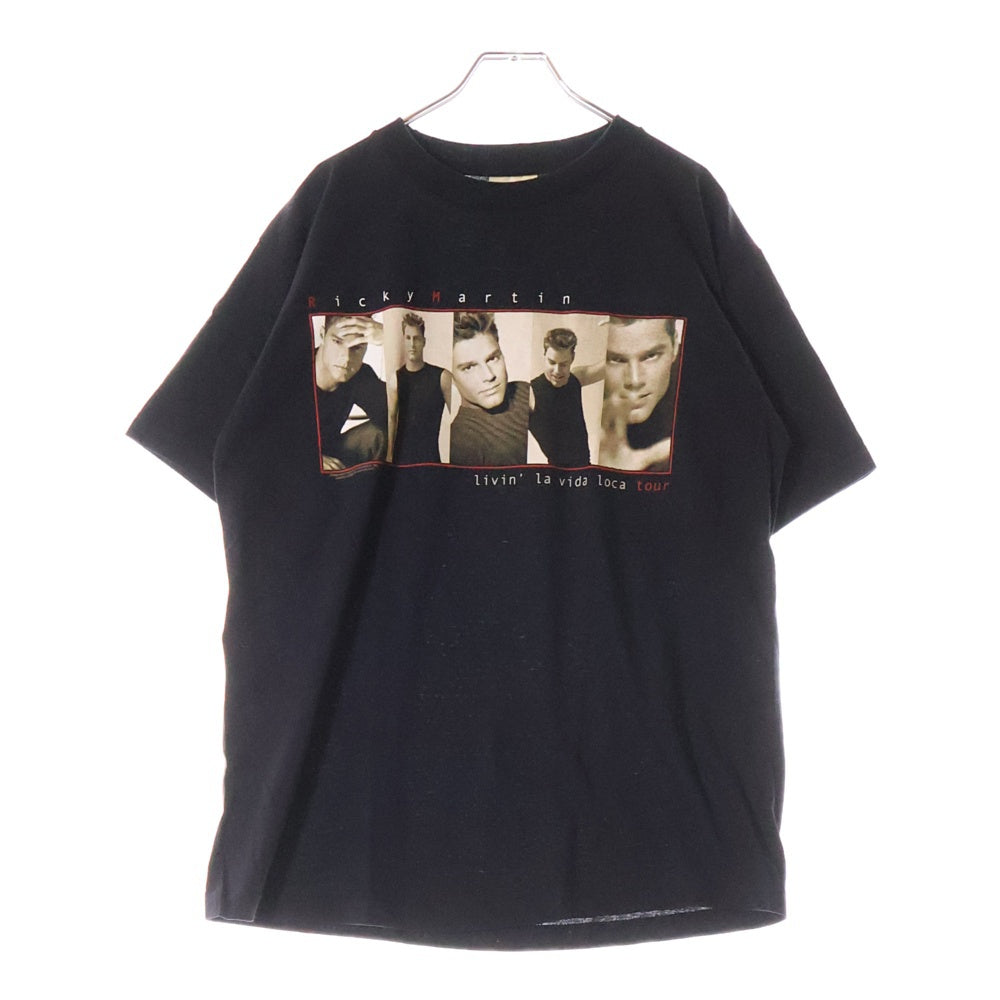 VINTAGE(ヴィンテージ) 90s Ricky Martin Livin La Vida Loca Tour リッキーマーティン クルーネック半袖Tシャツ ブラック