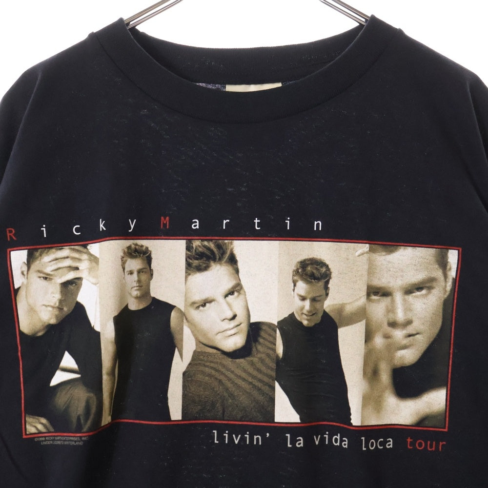 VINTAGE(ヴィンテージ) 90s Ricky Martin Livin La Vida Loca Tour リッキーマーティン クルーネック半袖Tシャツ ブラック