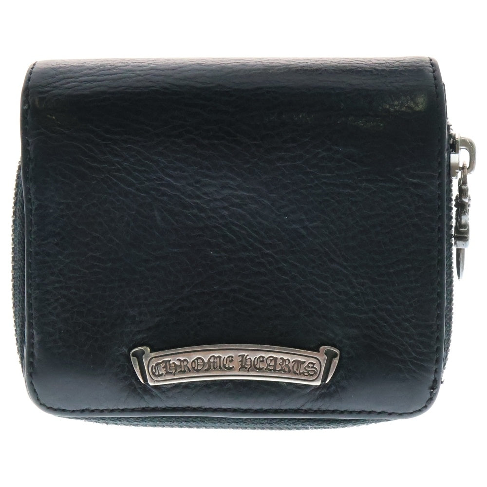 CHROME HEARTS(クロムハーツ) SQ ZIP BILL スクエアジップビル レザーウォレット 財布 ブラック BCA376