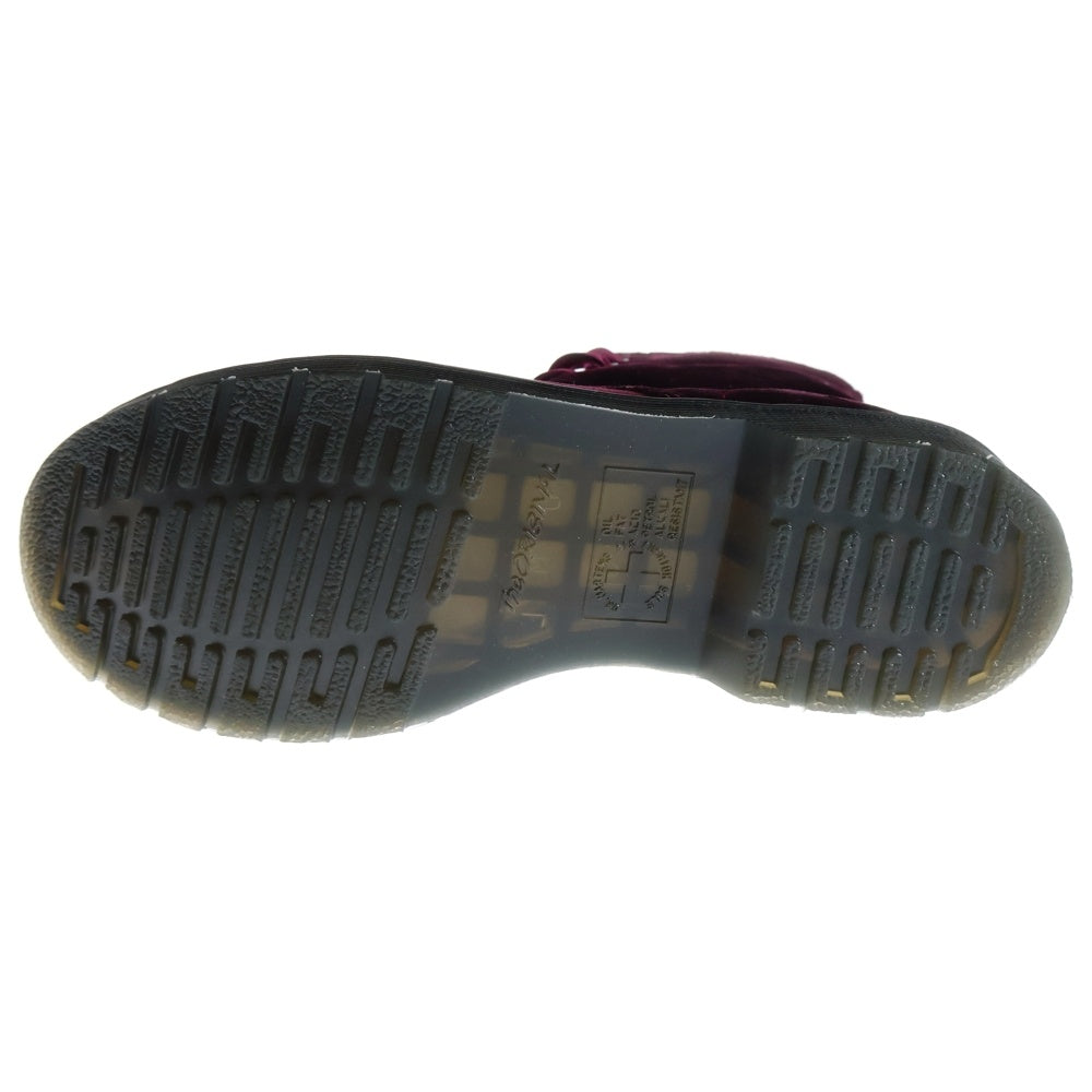 Dr.Martens(ドクターマーチン) VEGAN 8ホール リボンシューレース ベルベットブーツ レディース ボルドー 1460