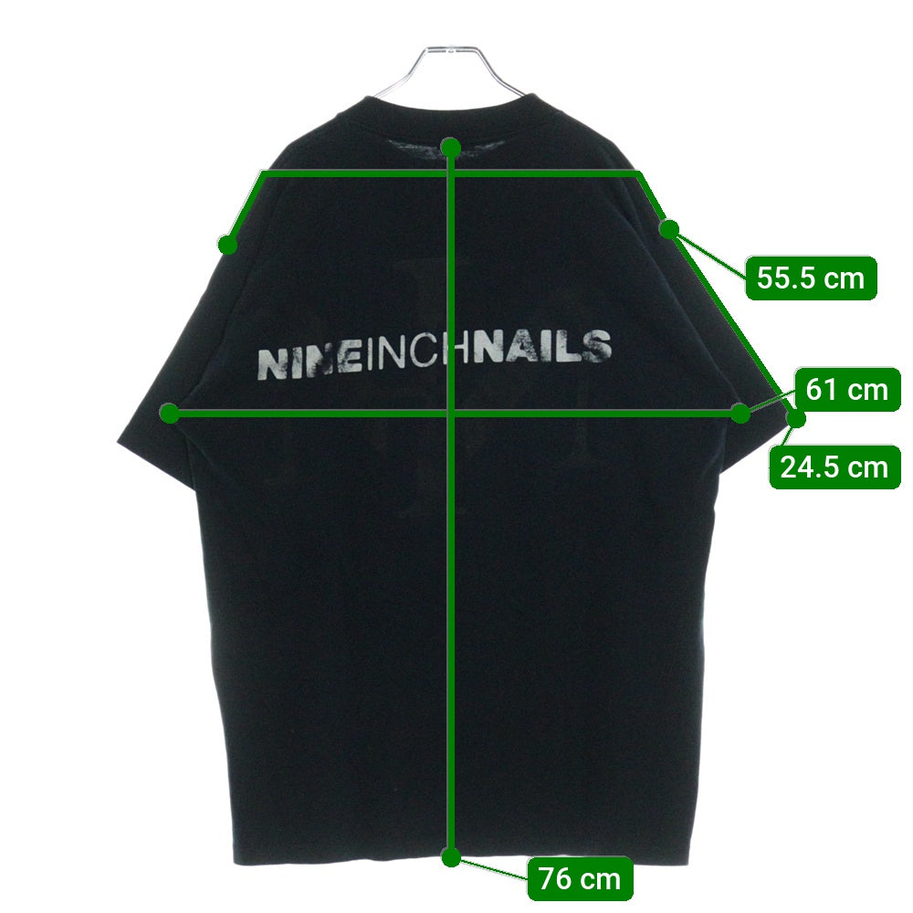 VINTAGE(ヴィンテージ) 90s Nine Inch Nails Box Logo Rock Band Tee ナインチネイルズ ボックスロゴ クルーネック半袖Tシャツカットソー ネイビー