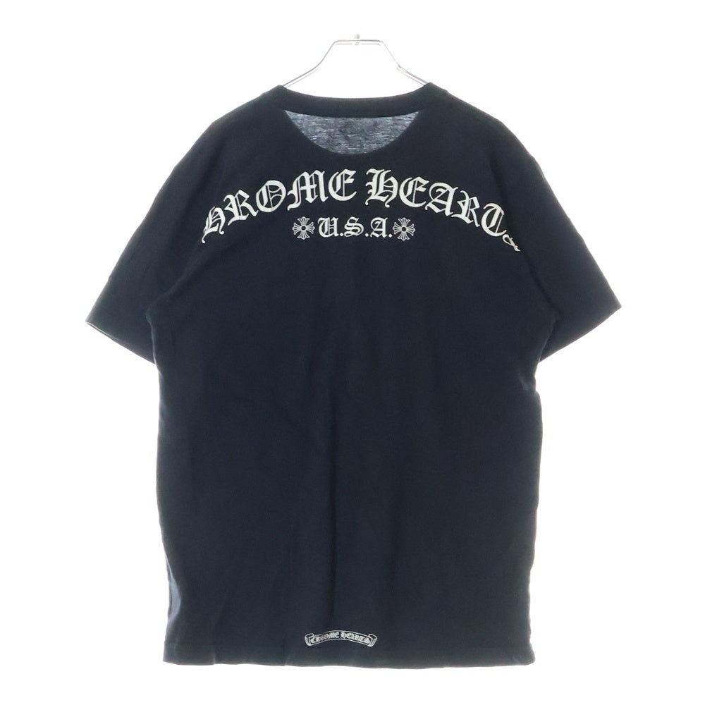 CHROME HEARTS(クロムハーツ) Back Arch Logo USA Print クルーネック半袖Tシャツカットソー ブラック