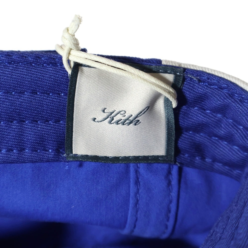 KITH(キス) ロゴ刺繍ベースボールキャップ ブルー/ホワイト KHW050227