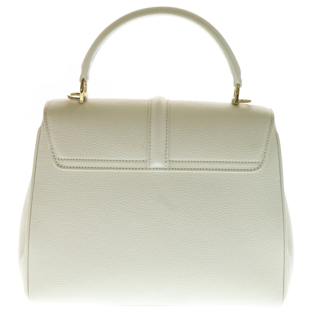 CELINE(セリーヌ) セーズ16 スモール 2WAYハンドショルダーバッグ ゴールド金具 レディース ホワイト レザー 197983BEY.00WC