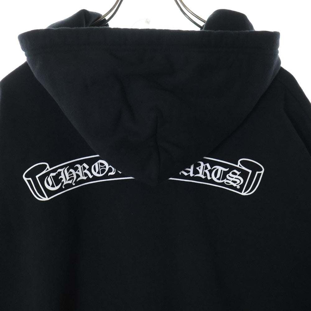 CHROME HEARTS(クロムハーツ) SCROOL HOODIE スクロールラベル プルオーバーフーディ パーカー ブラック