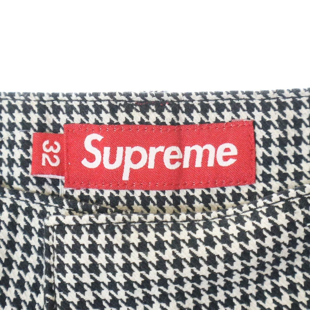 SUPREME(シュプリーム) 25SS Work Pant White Houndstooth ワーク パンツ ブラック/ホワイト