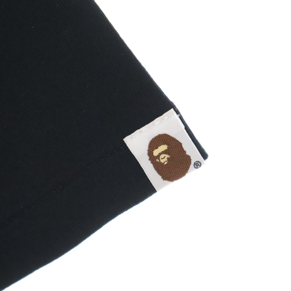 A BATHING APE(アベイシングエイプ) ABC CAMO COLLEGE TEE ABC カモ カレッジプリント クルーネックTシャツカットソー ブラック/ブルー 001TEL801005M