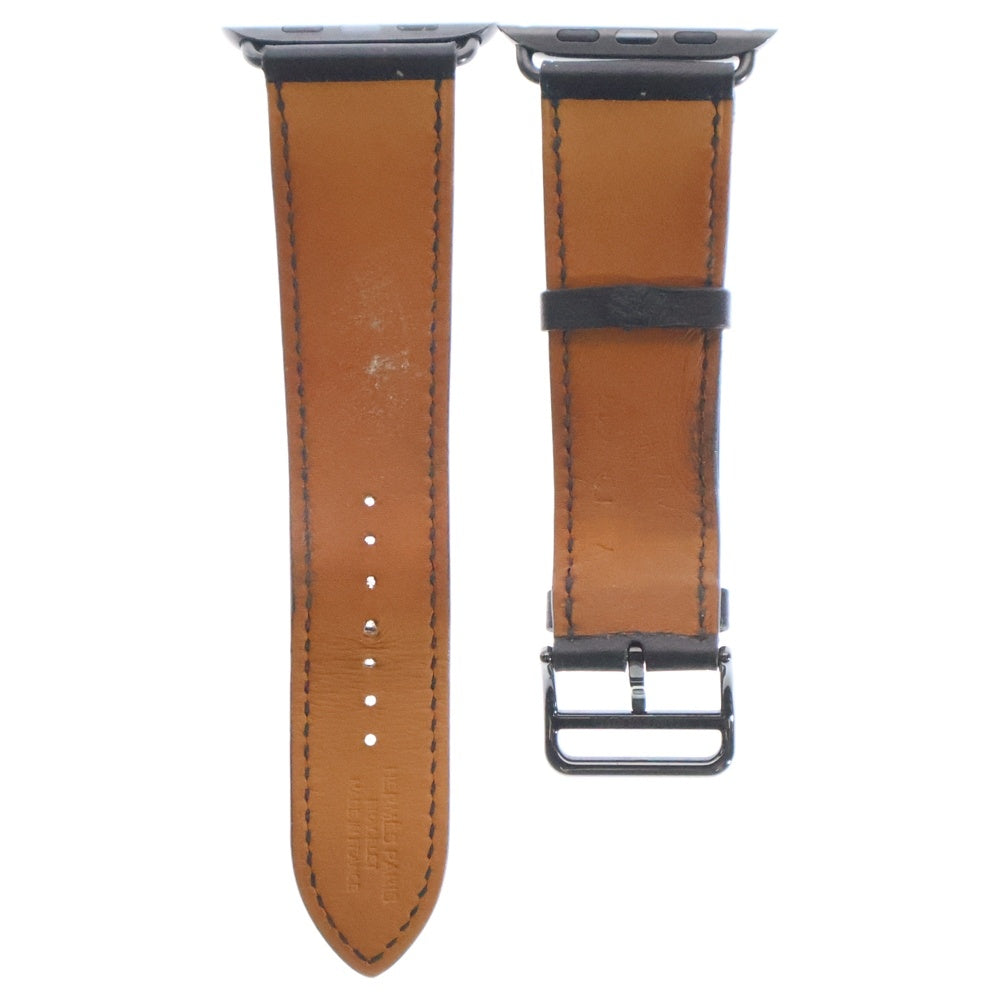 HERMES(エルメス) Apple Watch SERIES 6 44mm シンプルトゥール アップルウォッチ レザーベルト Y刻印 ブラック