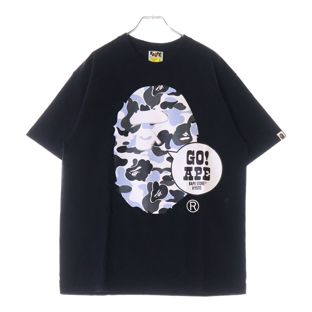 A BATHING APE(アベイシングエイプ) GO!APE KYOTO 京都限定 クルーネック半袖Tシャツカットソー ブラック 001TEL221033F