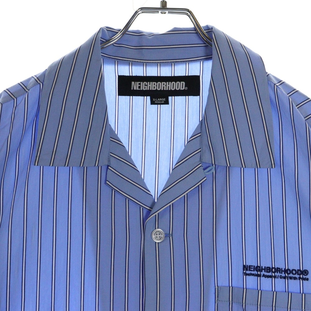 NEIGHBORHOOD(ネイバーフッド) 24AW STRIPE WORK SHIRT ストライプワークシャツ 長袖開襟シャツ ブルー242TSNH-SHM02
