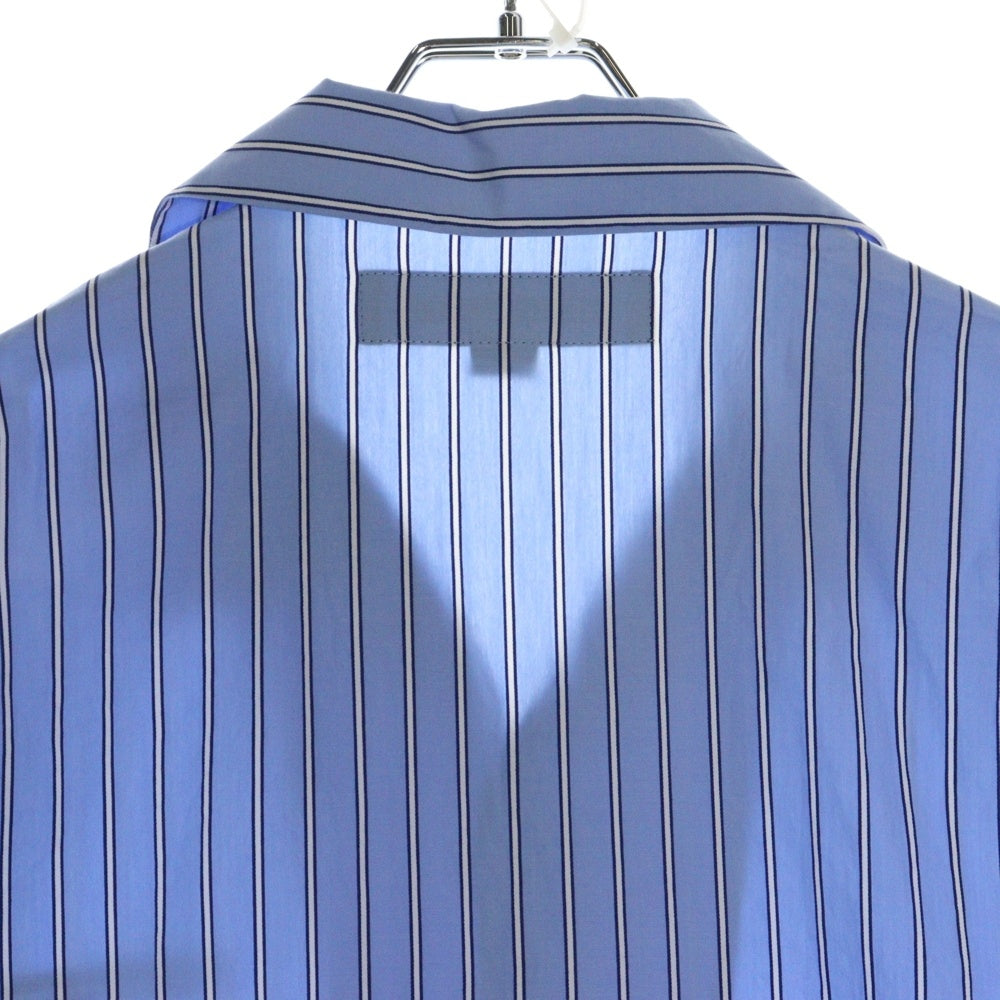 NEIGHBORHOOD(ネイバーフッド) 24AW STRIPE WORK SHIRT ストライプワークシャツ 長袖開襟シャツ ブルー242TSNH-SHM02