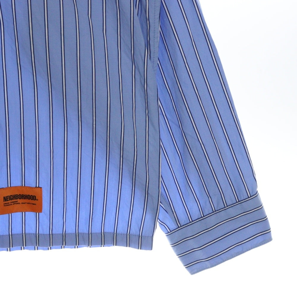NEIGHBORHOOD(ネイバーフッド) 24AW STRIPE WORK SHIRT ストライプワークシャツ 長袖開襟シャツ ブルー242TSNH-SHM02
