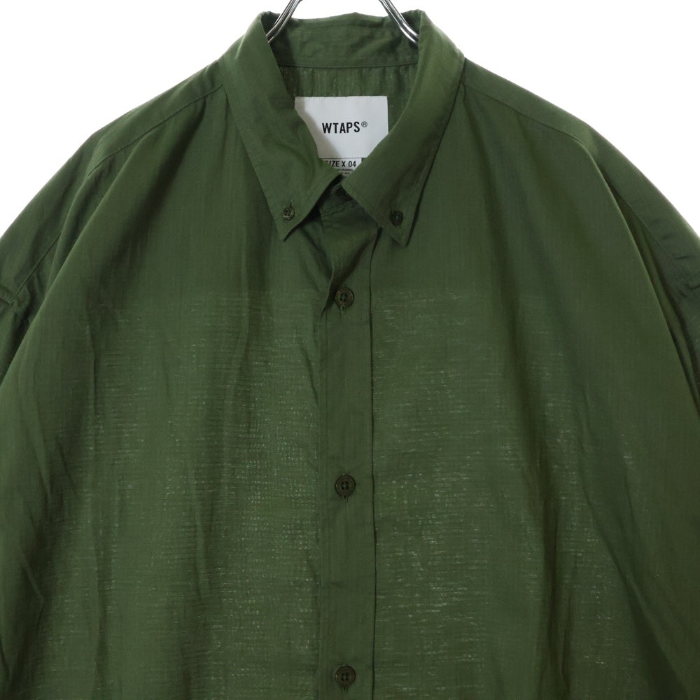 WTAPS(ダブルタップス) 25SS RIPSTOP COOLMAX リップストップ クールマックス 半袖開襟シャツ グリーン 251TQDT-SHM06