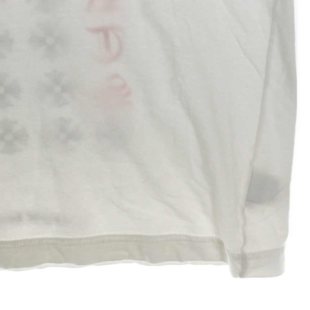 CHROME HEARTS(クロムハーツ) Pink Logo Tee ネオンピンクロゴ クルーネック半袖Tシャツカットソー ホワイト