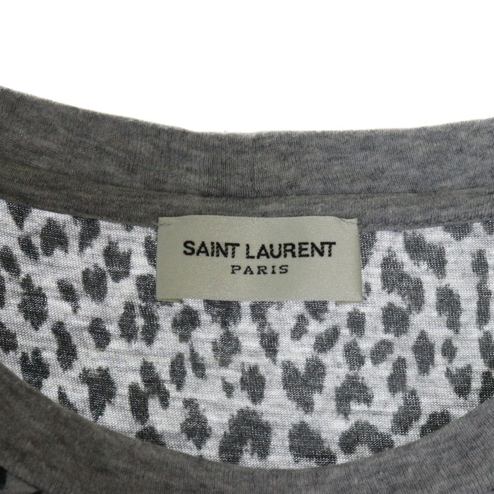 SAINT LAURENT PARIS(サンローランパリ) 14AW レオパード柄 クルーネック半袖Tシャツカットソー グレー 361938
