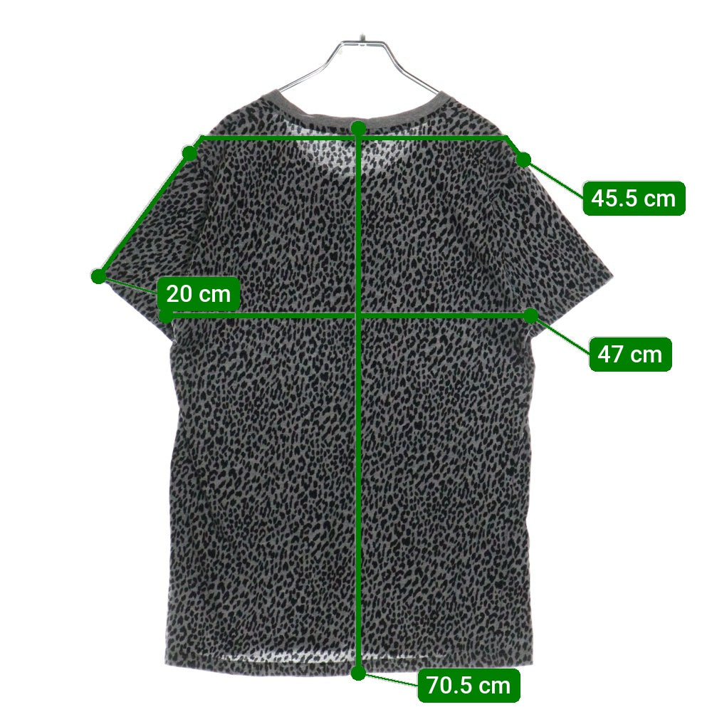 SAINT LAURENT PARIS(サンローランパリ) 14AW レオパード柄 クルーネック半袖Tシャツカットソー グレー 361938