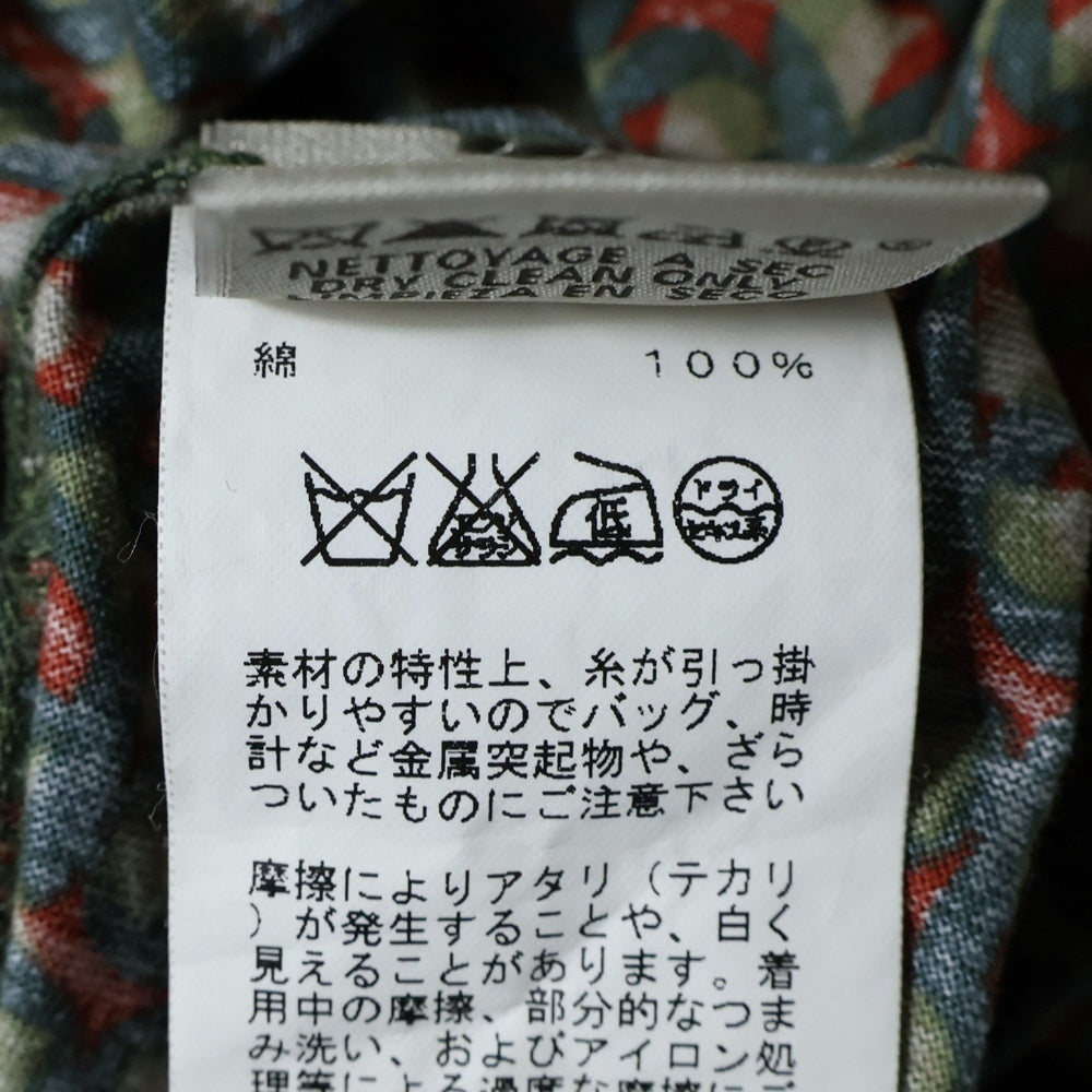 HERMES(エルメス) 総柄 クルーネック半袖Tシャツカットソー カーキ/レッド