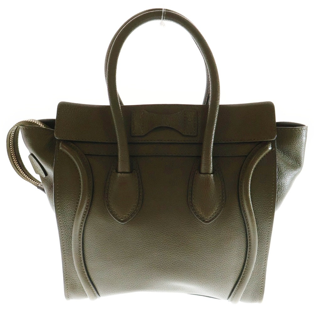 CELINE(セリーヌ) ラゲージ マイクロ レザーハンドトートバッグ カーキ 167793LUG.31JG