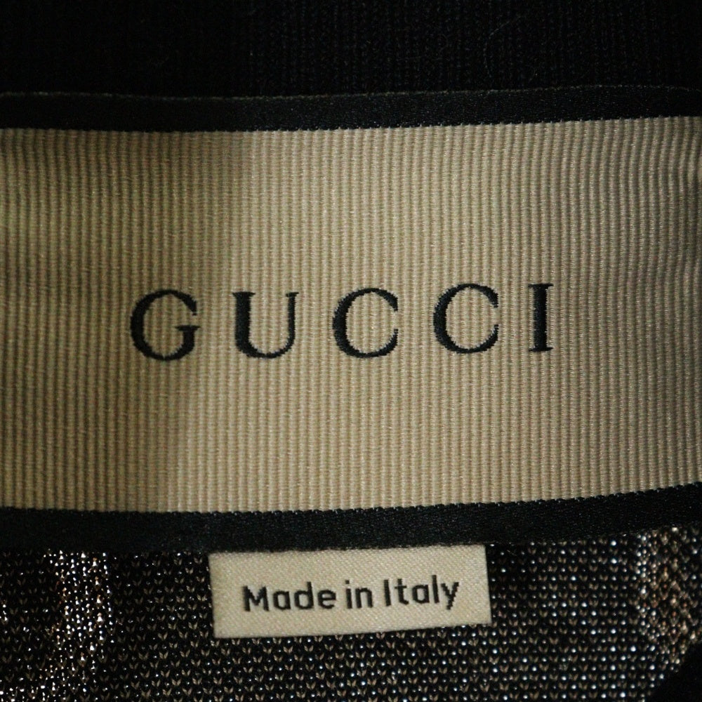 GUCCI(グッチ) GGコットンジャージー 総柄ジップアップジャケット ブラック/ベージュ 695955