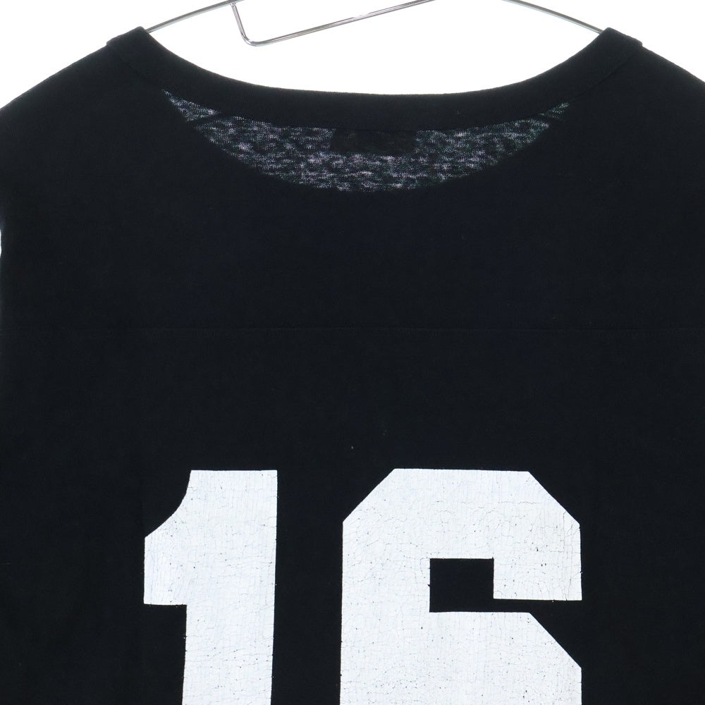 CELINE(セリーヌ) フロントロゴプリント クロップド 七分丈ボクシーTシャツ レディース ブラック 2X92I668W.38AW