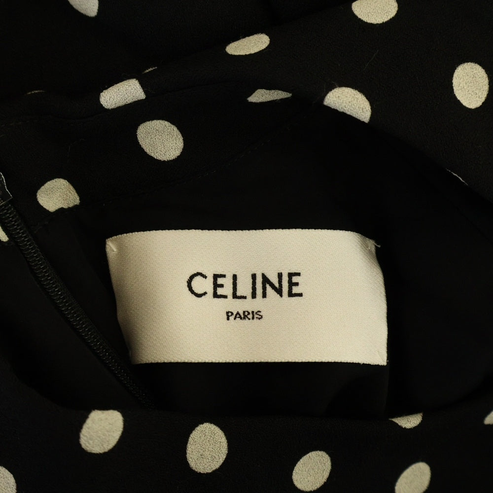 CELINE(セリーヌ) 24AW ドット柄 バックジップ ワンピース レディース ブラック PR003808D.38OW