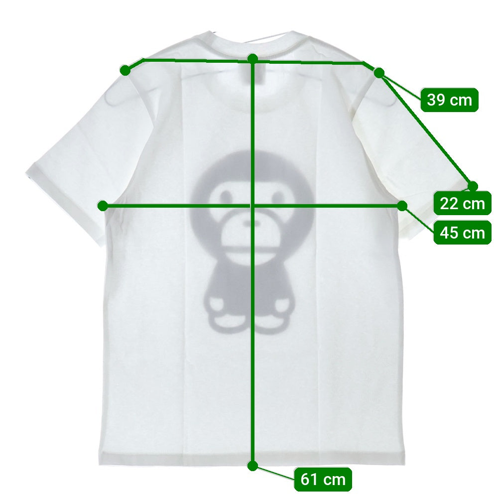 A BATHING APE(アベイシングエイプ) 1ST CAMO BIG BABY MILO TEE クルーネック半袖Tシャツカットソー レディース ホワイト/カーキ 002TEL202003L