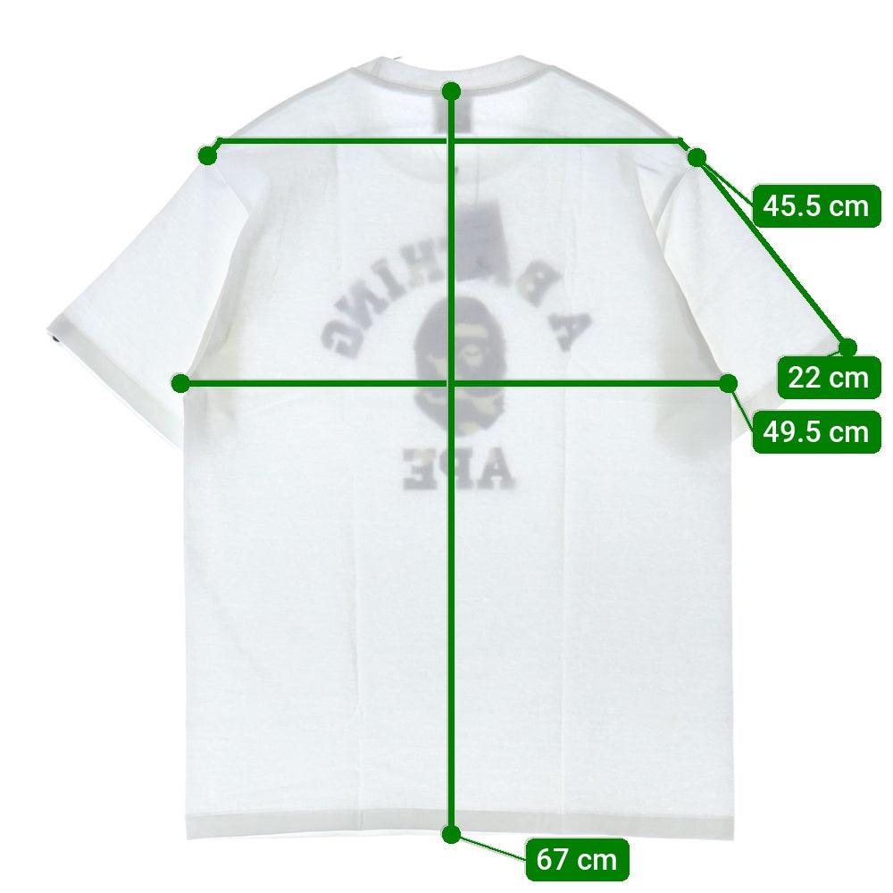A BATHING APE(アベイシングエイプ) CITY CAMO COLLEGE TEE クルーネック半袖Tシャツカットソー ホワイト/グレー 001TEL801026M