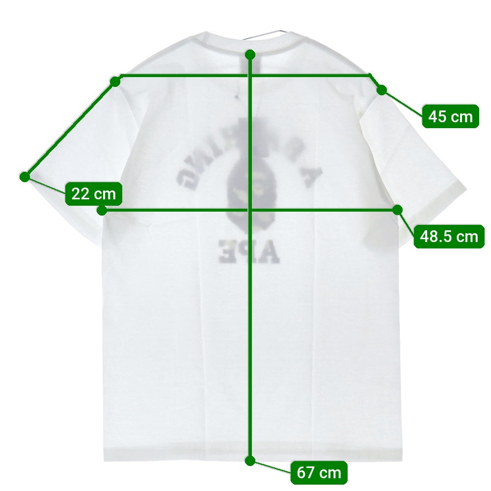 A BATHING APE(アベイシングエイプ) CITY CAMO COLLEGE TEE クルーネック半袖Tシャツカットソー ホワイト/グレー 001TEL801026M