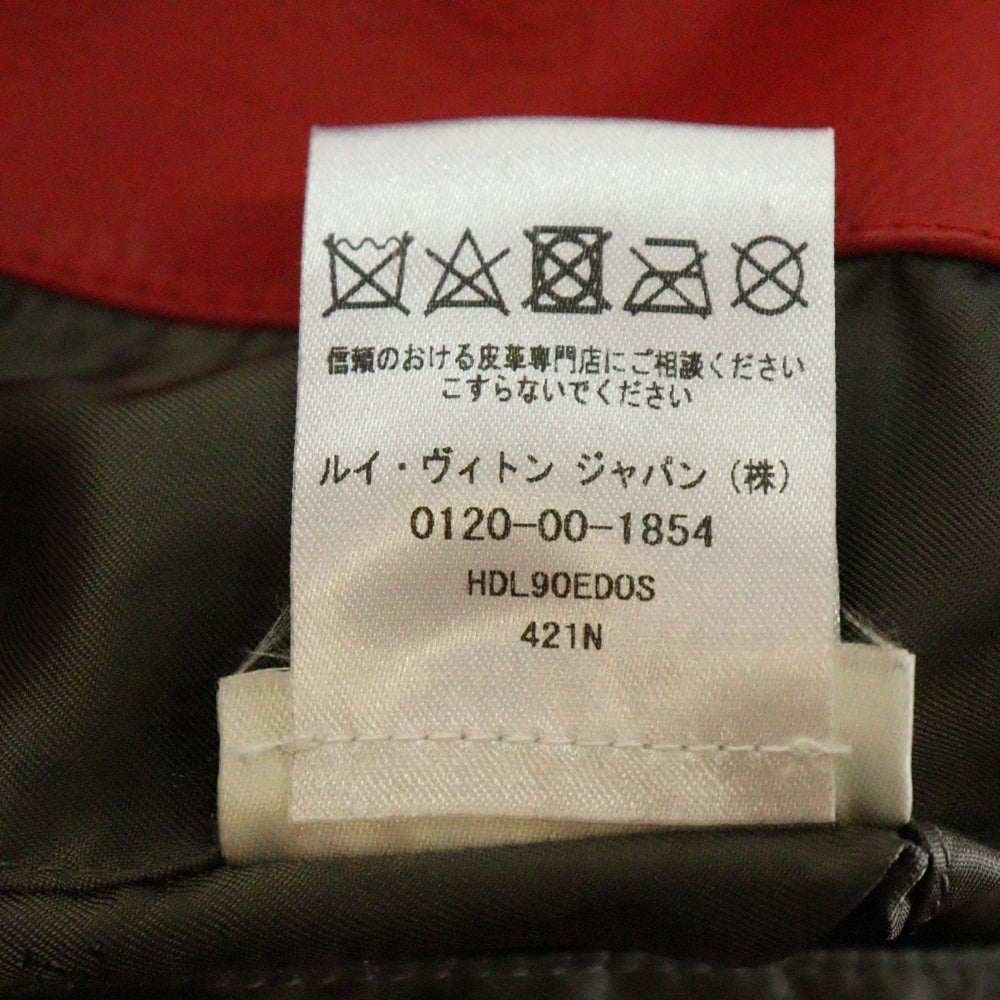 SUPREME(シュプリーム) 17AW×LOUIS VUITTON LV Leather Baseball Jacket モノグラム レザージャケット ボンバー ジャケット HDL90ED0S レッド