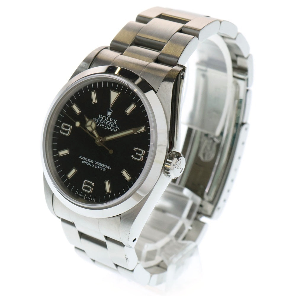 ROLEX(ロレックス) EXPLORER 1エクスプローラー1 黒文字盤 腕時計 シルバー/ブラック 14270 S番