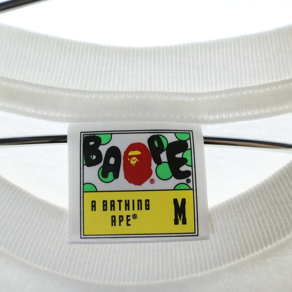 A BATHING APE(アベイシングエイプ) NEON CAMO BIG APE HEAD TEE クルーネック半袖Tシャツカットソー ホワイト 001TEL301039