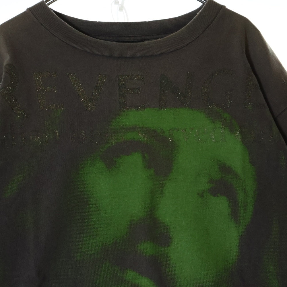 SAINT MICHAEL(セントマイケル) 23SS ×ベルベルジン BJ-SS TEE 両面プリントダメージ加工クルーネック半袖Tシャツカットソー ブラック SM-S23-0000-085