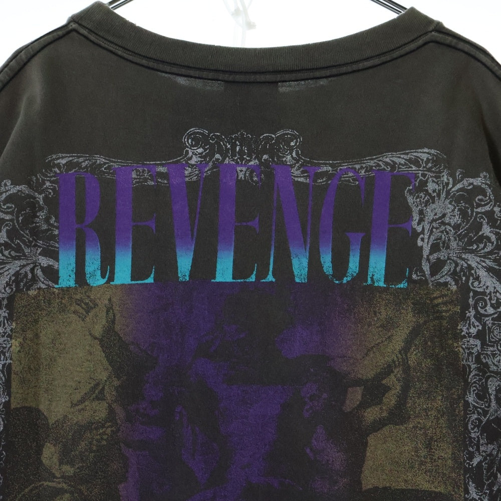 SAINT MICHAEL(セントマイケル) 23SS ×ベルベルジン BJ-SS TEE 両面プリントダメージ加工クルーネック半袖Tシャツカットソー ブラック SM-S23-0000-085