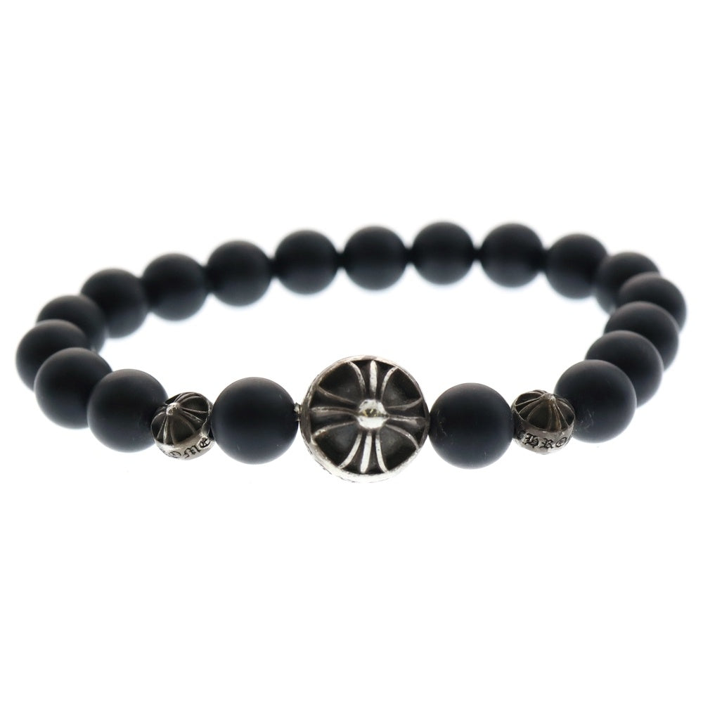 CHROME HEARTS(クロムハーツ) BEAD ONYX 71 8mmオニキスビーズブレスレット ブラック/シルバー