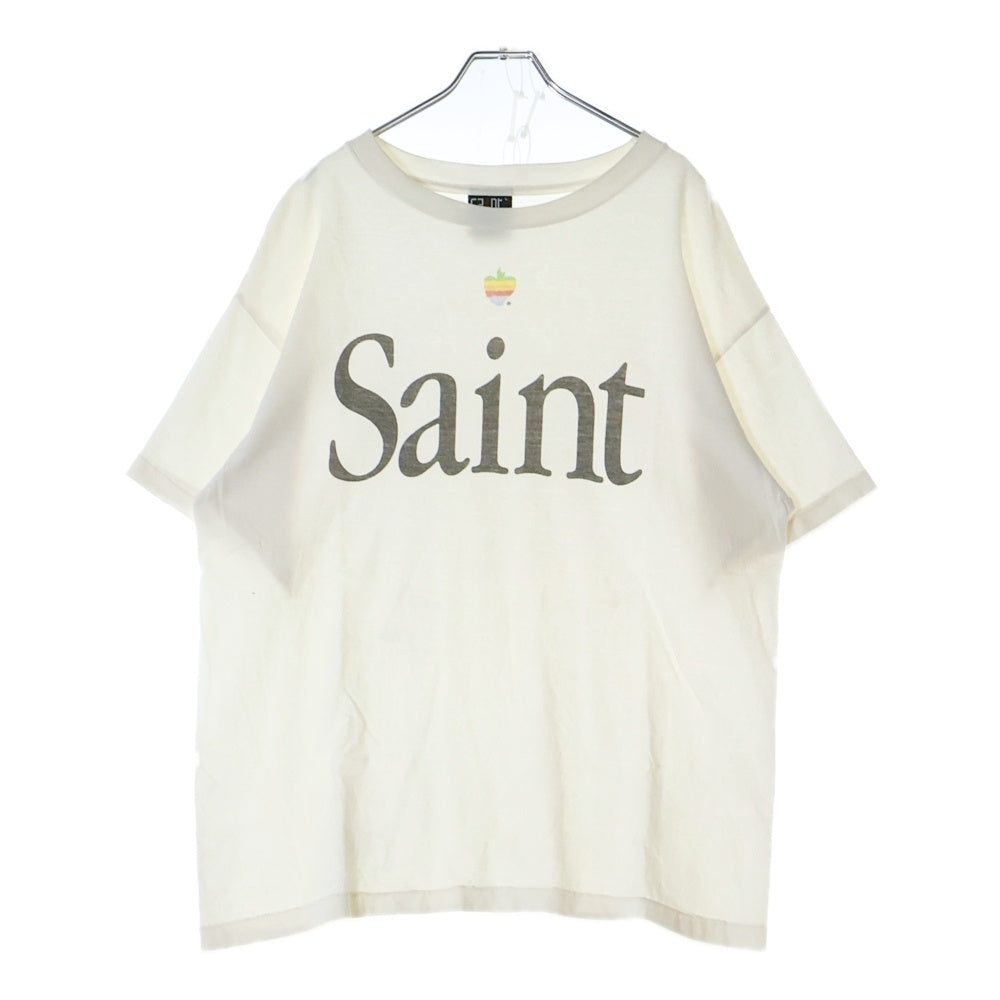SAINT MICHAEL(セントマイケル) HEART SAINT ハートセント ロゴプリント クルーネック半袖Tシャツカットソー ホワイト SM-A23-000-005