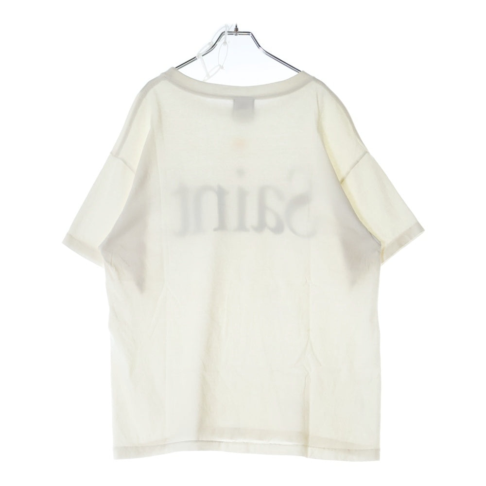 SAINT MICHAEL(セントマイケル) HEART SAINT ハートセント ロゴプリント クルーネック半袖Tシャツカットソー ホワイト SM-A23-000-005