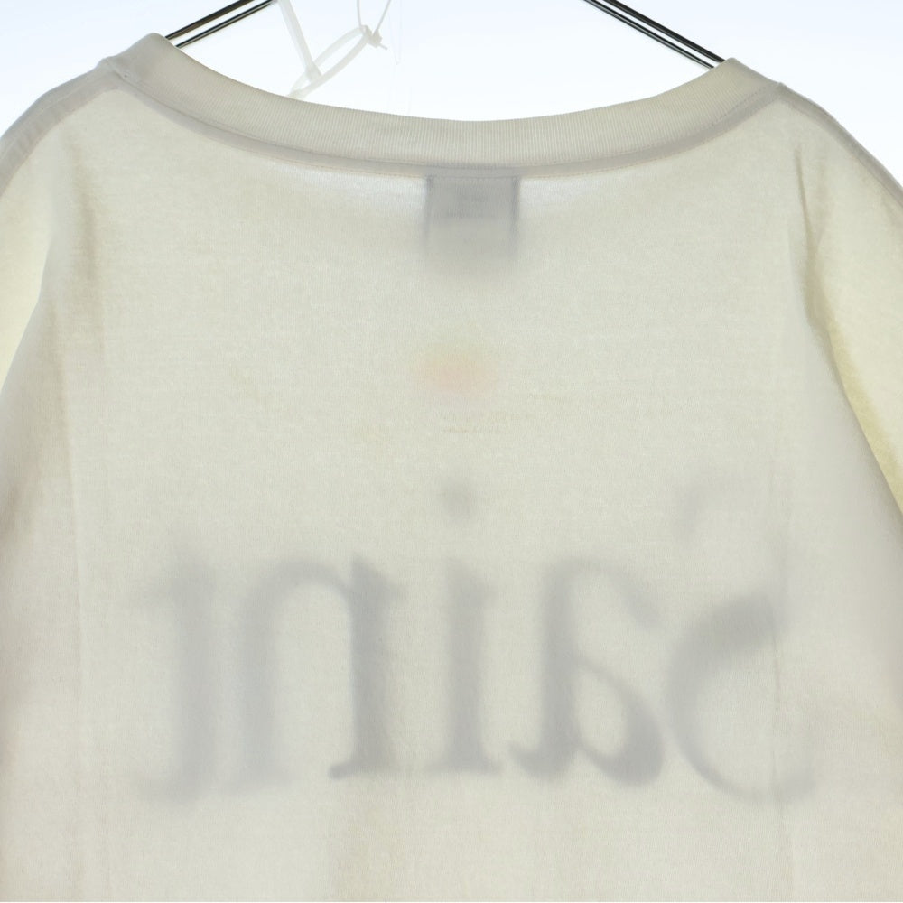 SAINT MICHAEL(セントマイケル) HEART SAINT ハートセント ロゴプリント クルーネック半袖Tシャツカットソー ホワイト SM-A23-000-005