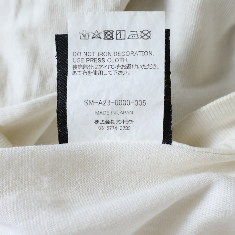 SAINT MICHAEL(セントマイケル) HEART SAINT ハートセント ロゴプリント クルーネック半袖Tシャツカットソー ホワイト SM-A23-000-005