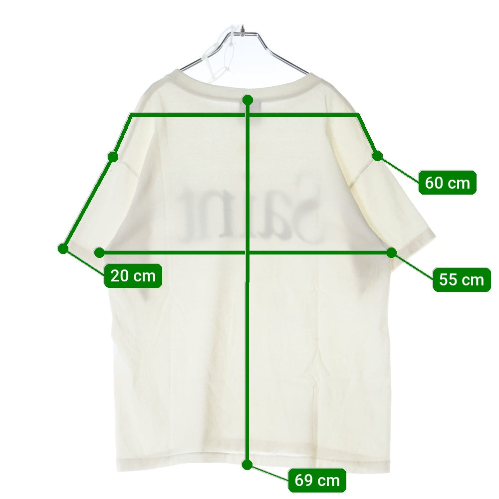 SAINT MICHAEL(セントマイケル) HEART SAINT ハートセント ロゴプリント クルーネック半袖Tシャツカットソー ホワイト SM-A23-000-005