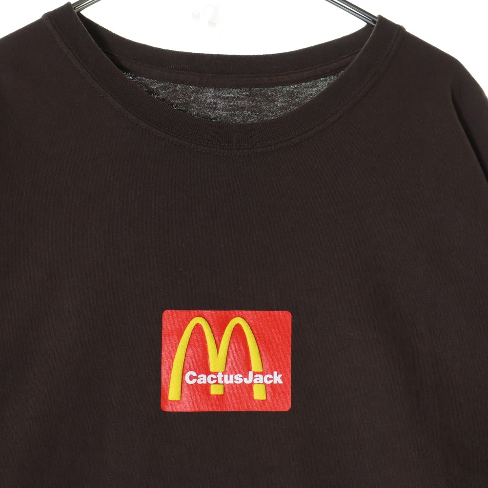 Cactus Jack(カクタスジャック) ×Mcdonald's Sesame III ×マクドナルド セサミ III ロゴプリント クルーネック半袖Tシャツカットソー ブラウン