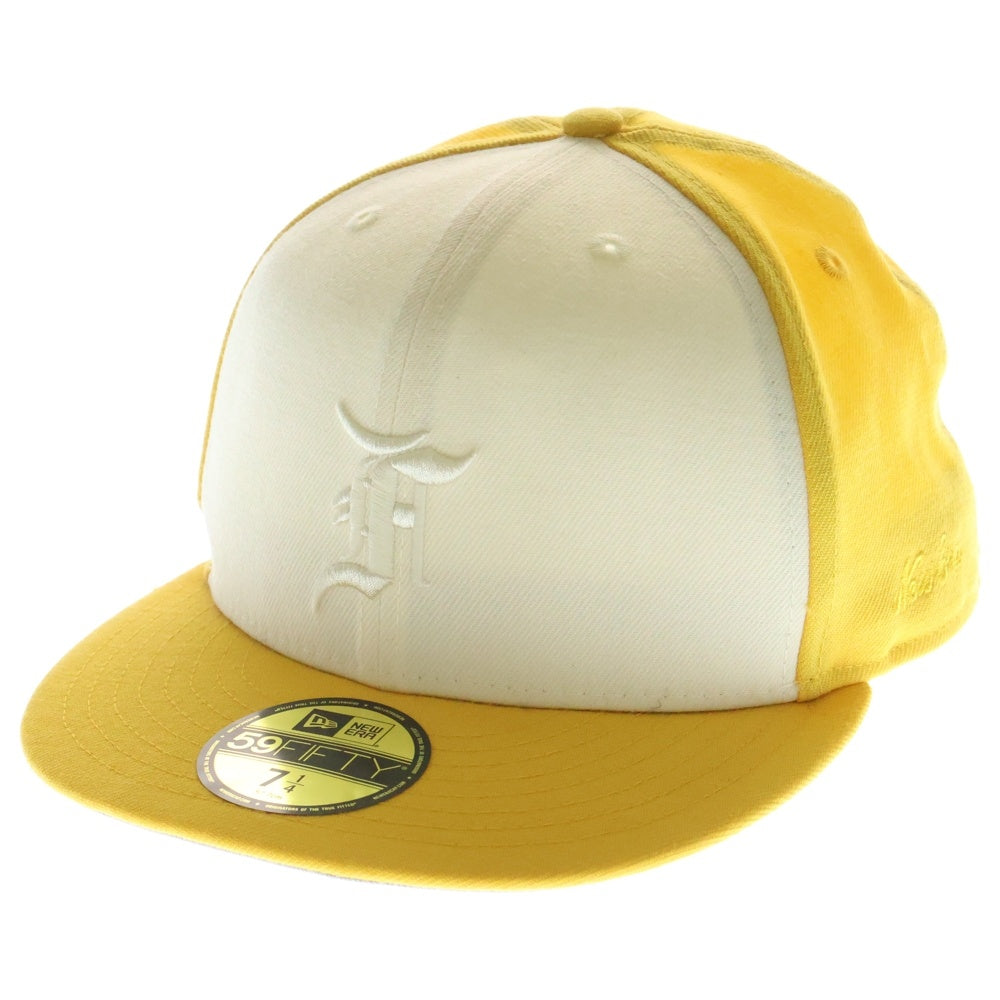 FEAR OF GOD ESSENTIALS(フィアオブゴッド エッセンシャルズ) ×New Era 59FIFTY Trucker Style ×ニューエラ ロゴ刺しゅう ベースボールキャップ 帽子 イエロー