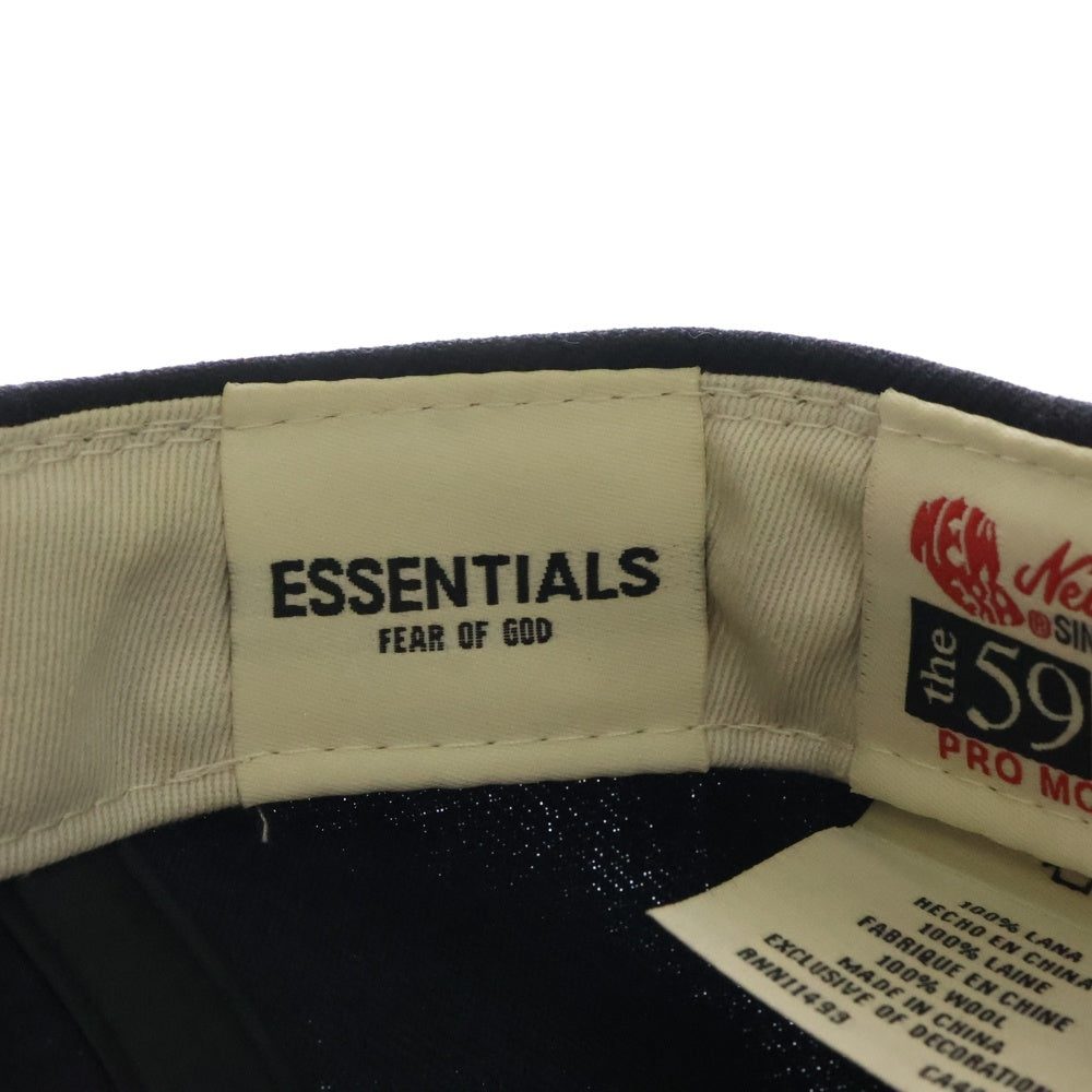 FEAR OF GOD ESSENTIALS(フィアオブゴッド エッセンシャルズ) ×New Era 59FIFTY Fitted Cap ×ニューエラ ロゴ刺しゅう ベースボールキャップ 帽子 ネイビー