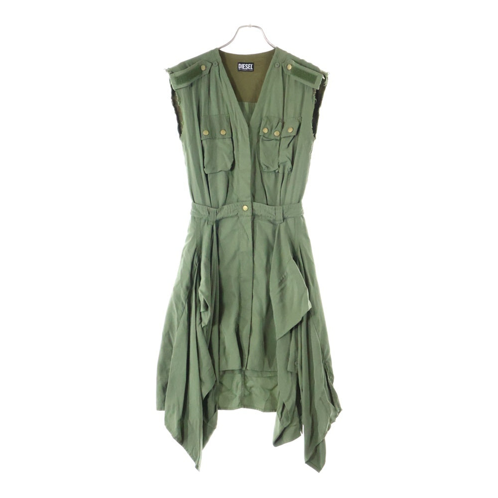 DIESEL(ディーゼル) D-GIUDITTA ジュディッタ ノースリーブカットオフワンピース レディース カーキ A04540