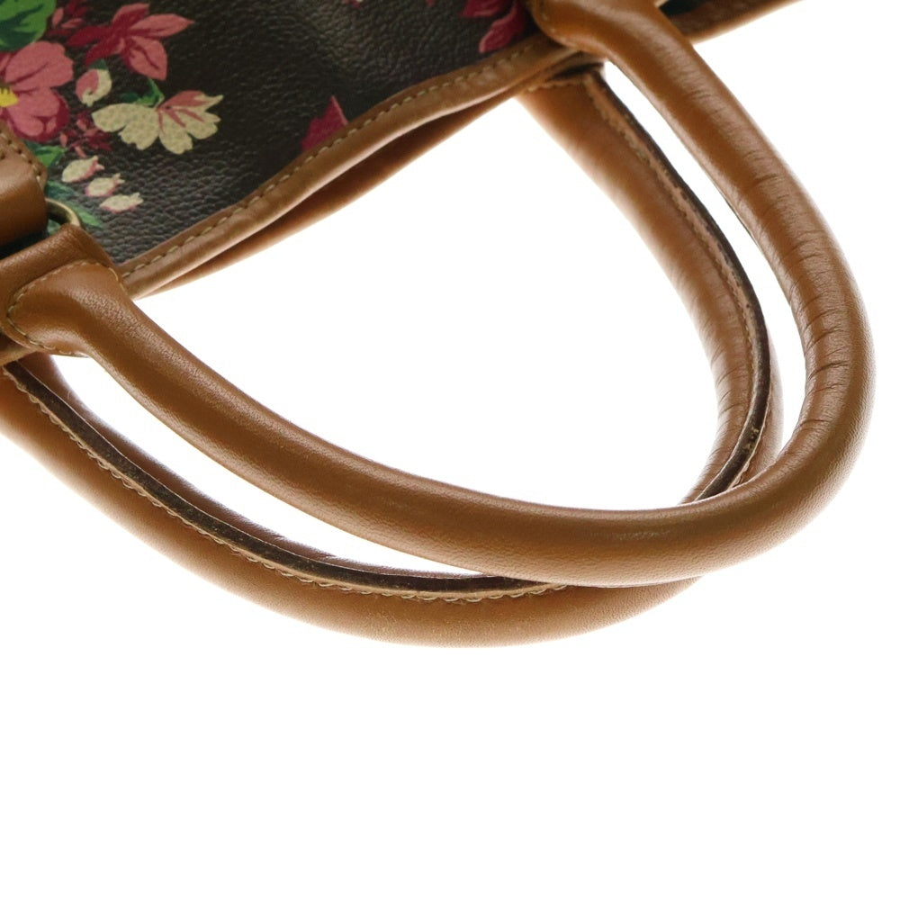 KENZO(ケンゾー) 花柄プリントレザートートバッグ レディース ブラウン