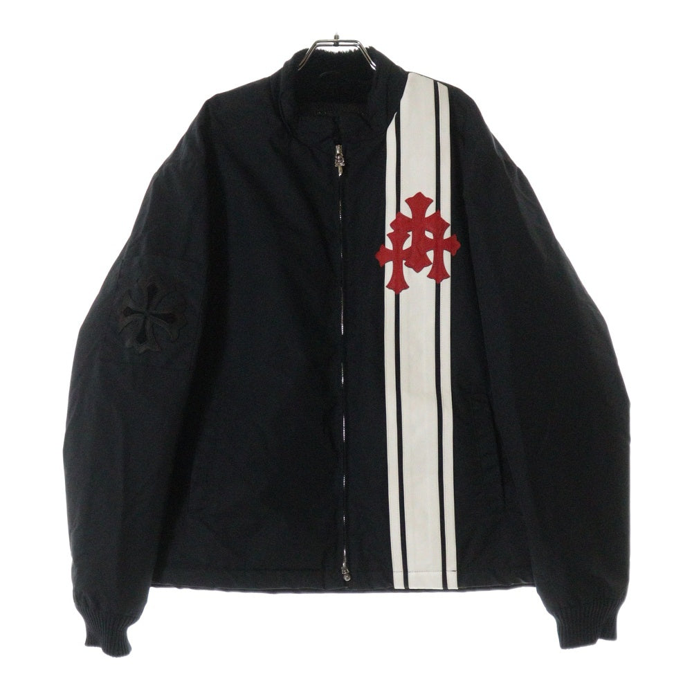 CHROME HEARTS(クロムハーツ) RED PATCH RACING JACKET セメタリークロスパッチ アームCHプラス レーシングジャケット ブラック/レッド/ホワイト