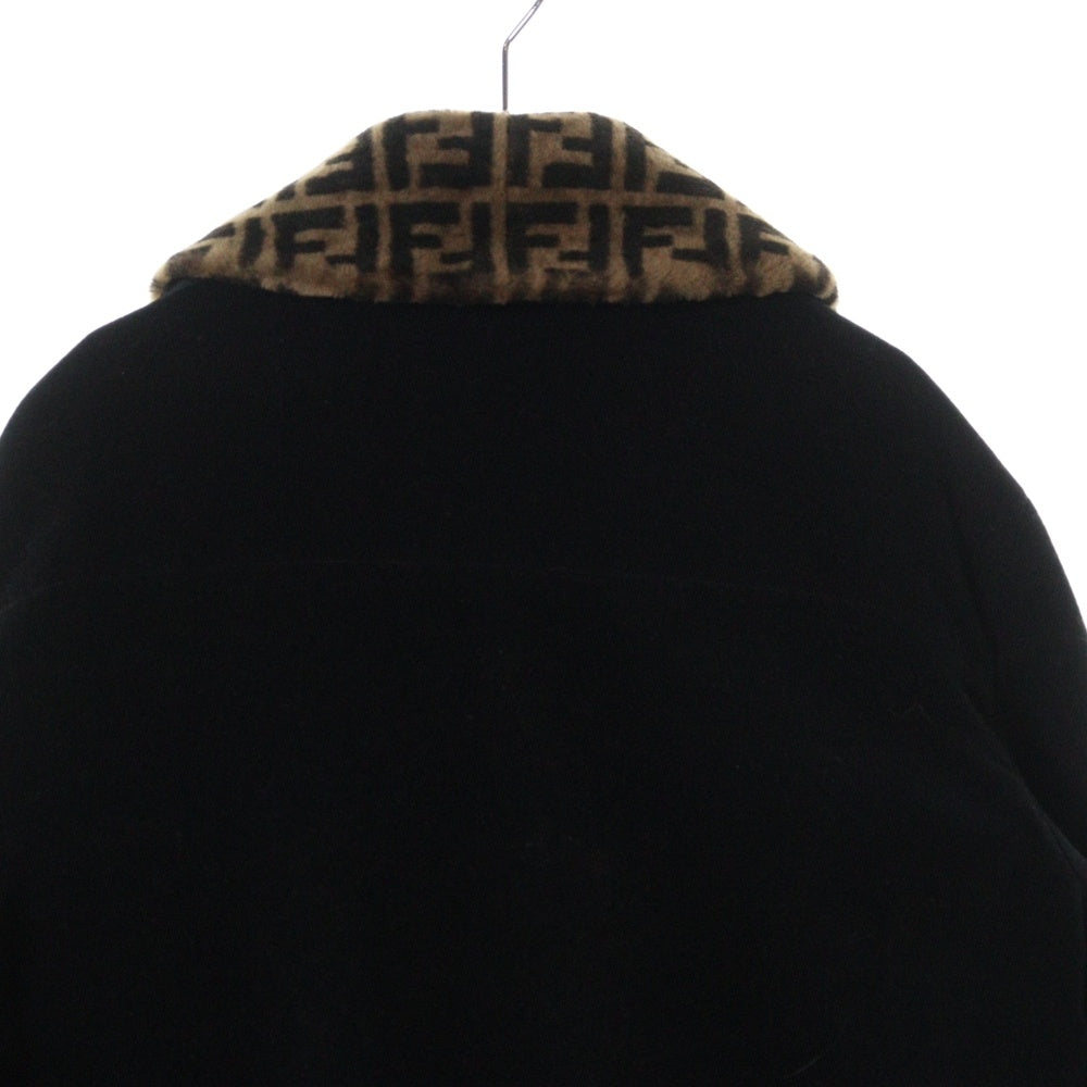 FENDI(フェンディ) WOOL BOMBER JACKET FFロゴ ウールボンバージャケット ブラック/ブラウン FW0123 A9C7