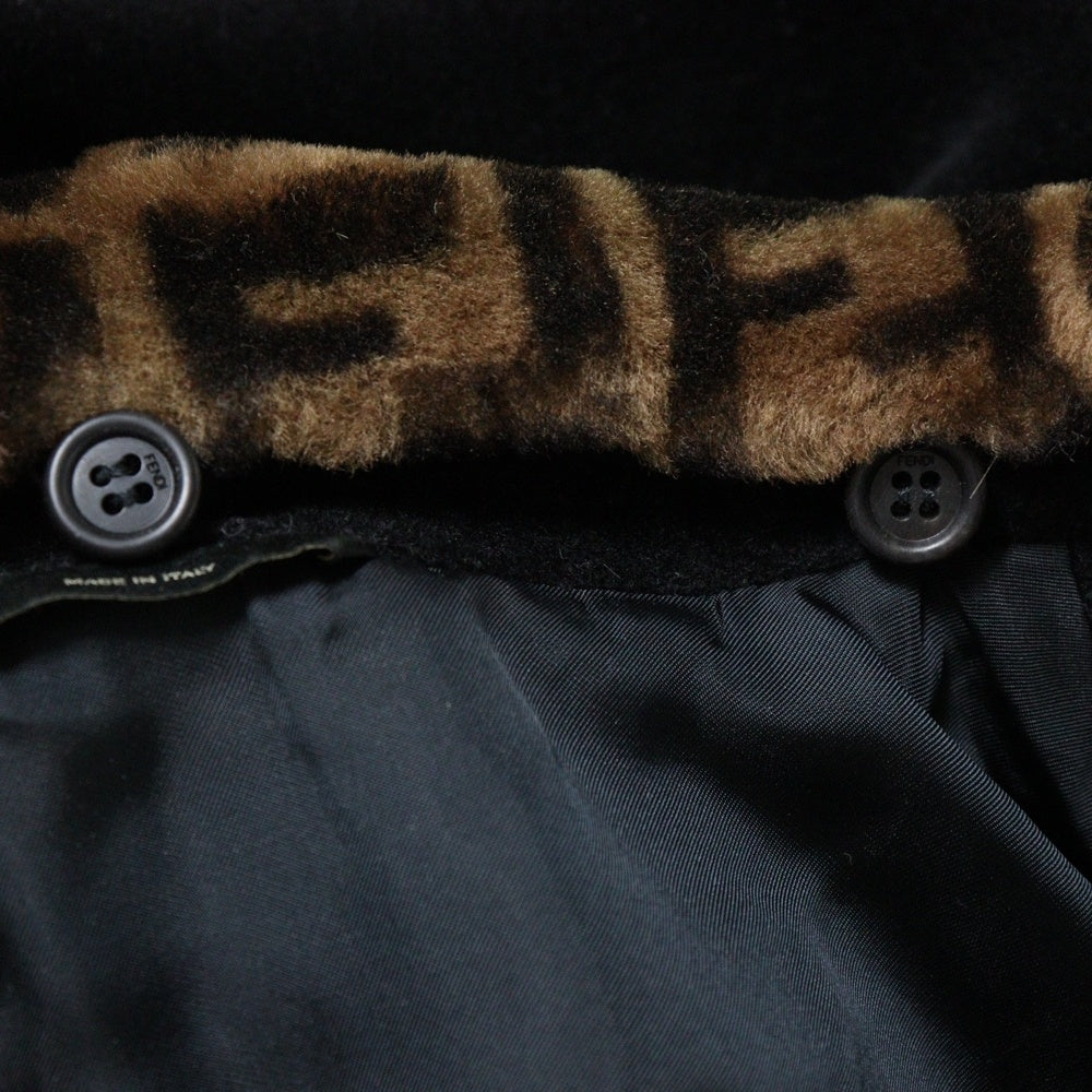 FENDI(フェンディ) WOOL BOMBER JACKET FFロゴ ウールボンバージャケット ブラック/ブラウン FW0123 A9C7