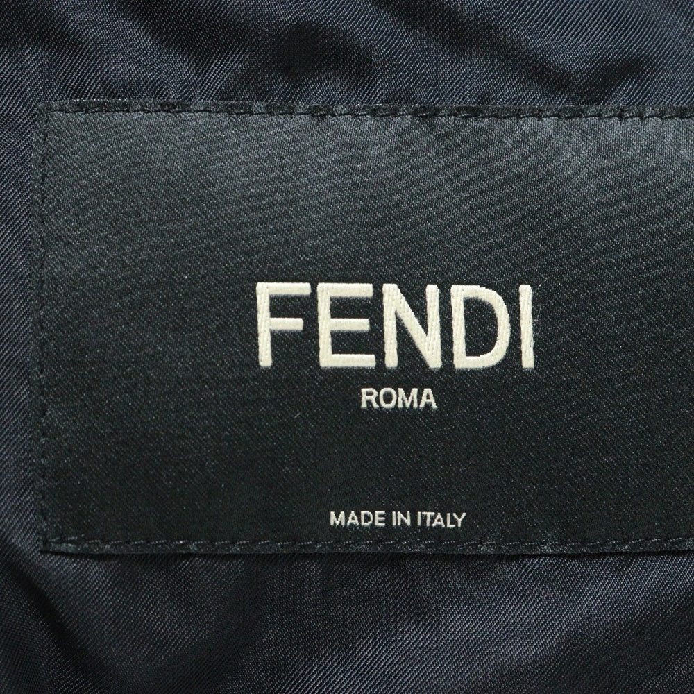 FENDI(フェンディ) WOOL BOMBER JACKET FFロゴ ウールボンバージャケット ブラック/ブラウン FW0123 A9C7