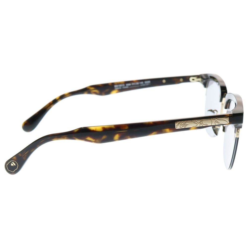 A BATHING APE(アベイシングエイプ) SUNGLASSES#1 サーモントシェイプ ブロウ型 サングラス アイウェア 眼鏡 ブラウン BS13013