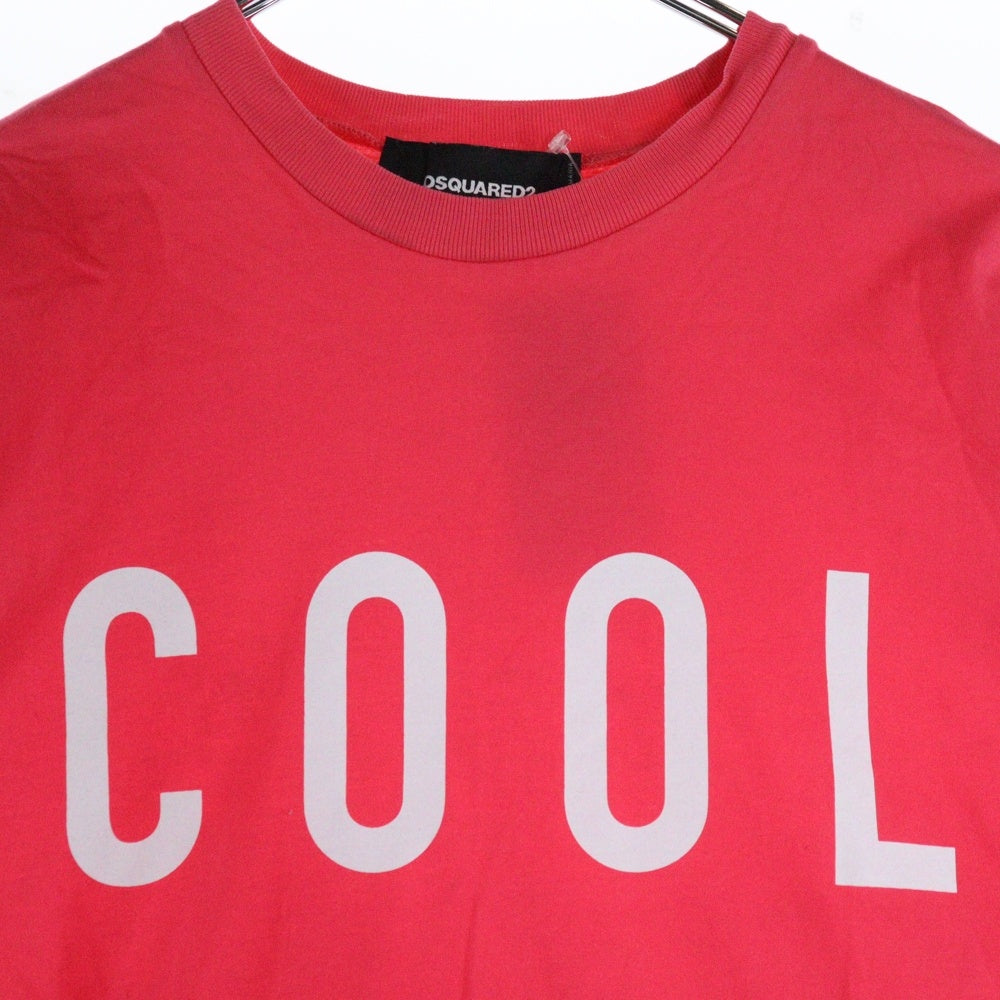 DSQUARED2(ディースクエアード) フロントプリントクルーネック半袖Tシャツカットソー レディース ピンク S72GD0325 S23009
